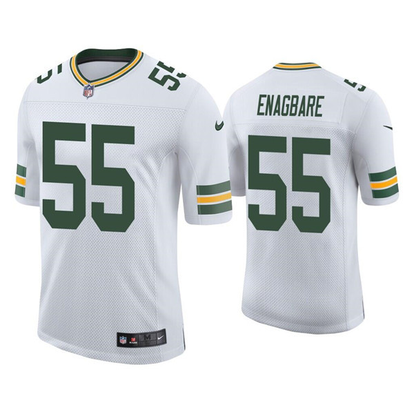 Men's Green Bay Packers #55 Kingsley Enagbare White Stitched Football Jersey Men's Green Bay Packers #55 Kingsley Enagbare White Stitched Football Jersey